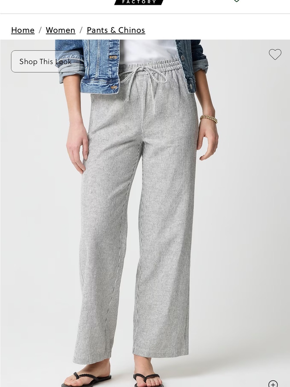 New - Linen-blend slim wide-leg drawstring pant - Picture 1 of 3